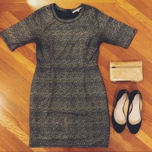 Black & gold metallic dress